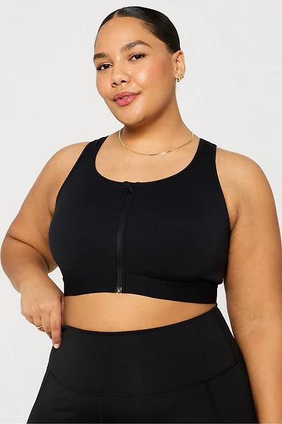 Front Zip High Impact Sports Bra