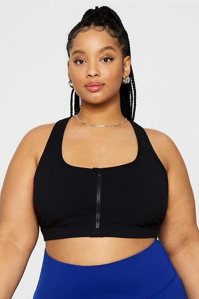 Essential Front Zip Medium Impact Sports Bra