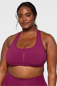 Essential Front Zip Medium Impact Sports Bra