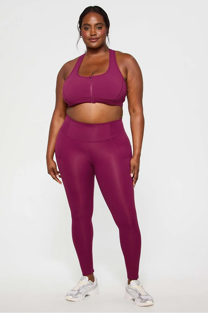 Essential Front Zip Medium Impact Sports Bra