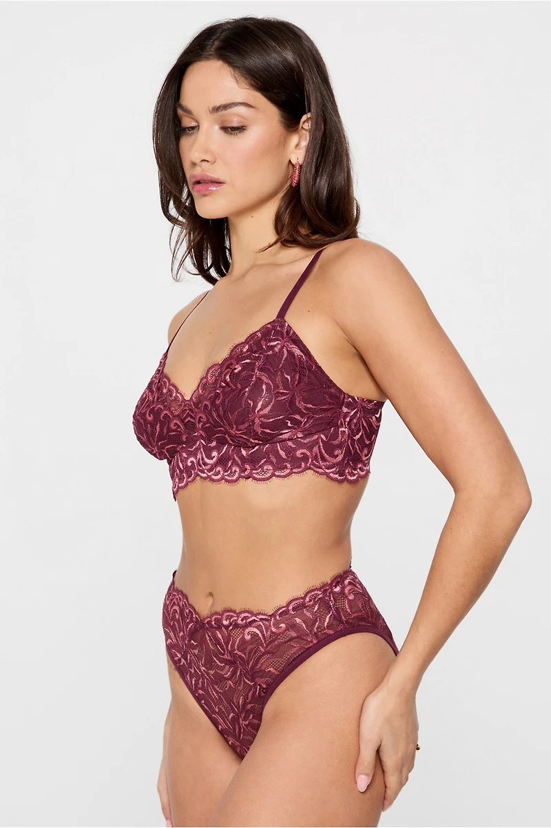 Smoothing Lace Plunge Bralette