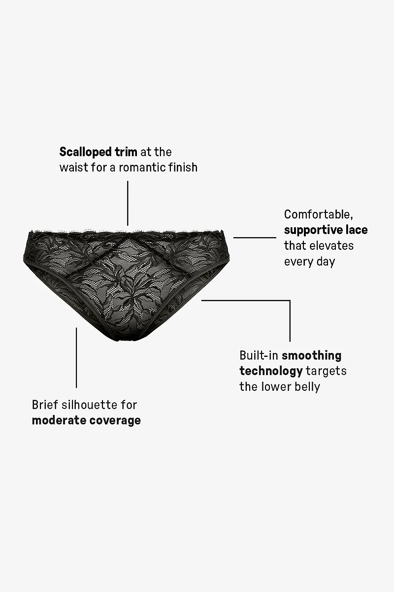 Smoothing Lace Mid Rise Brief