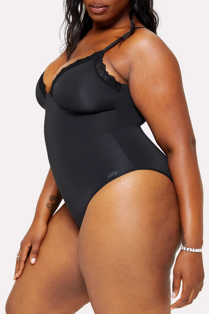Smoothed Reality Lace Brief Bodysuit