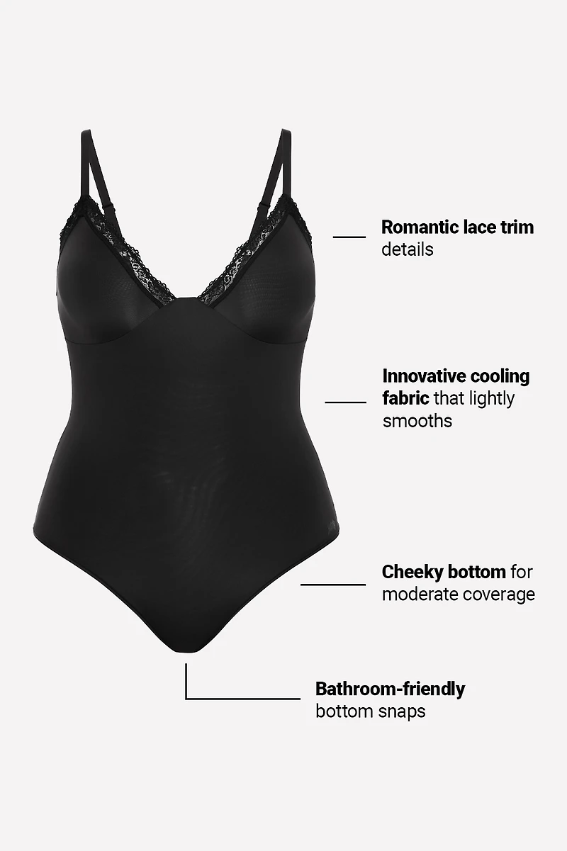 Smoothed Reality Lace Brief Bodysuit