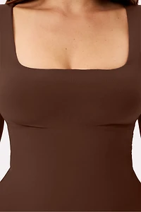 Nearly Naked Shapewear Square Neck Long Sleeve Bodysuit