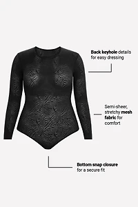 Hot Mesh Long Sleeve Bodysuit