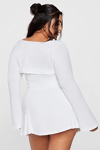 Breezy Knit Bell Sleeve Shrug