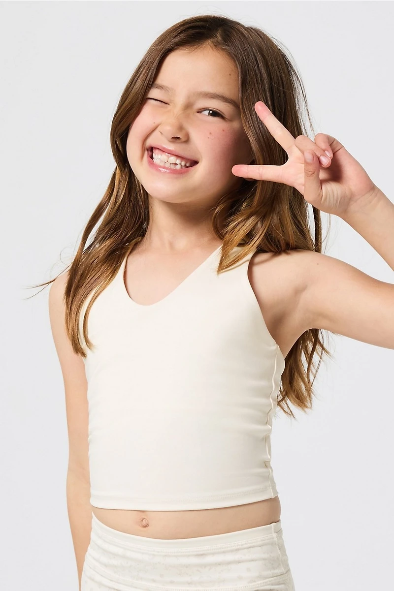 Girls Motion365+ Built-In Bra Cropped Tank