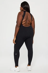 Seamless Scrunch Zip Front Jumpsuit