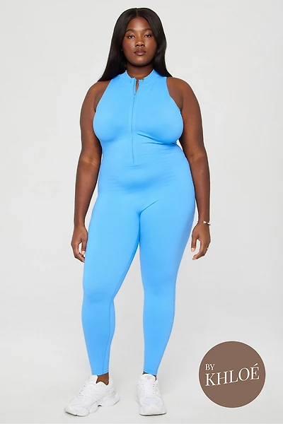 Seamless Scrunch Zip Front Jumpsuit