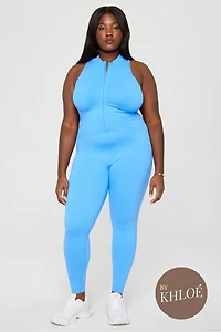 Seamless Scrunch Zip Front Jumpsuit