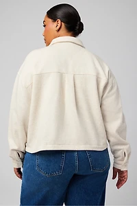 Cozy Fleece Cropped Shirt Jacket