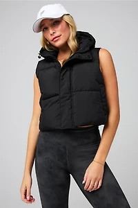 Essential Cropped Hooded Puffer Vest