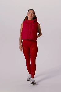 Essential Cropped Hooded Puffer Vest
