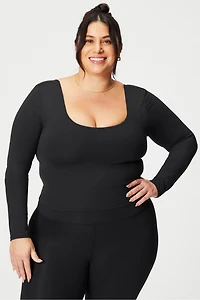 Oasis Twist Built-In Bra Long-Sleeve Top