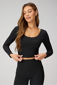 Oasis Twist Built-In Bra Long-Sleeve Top