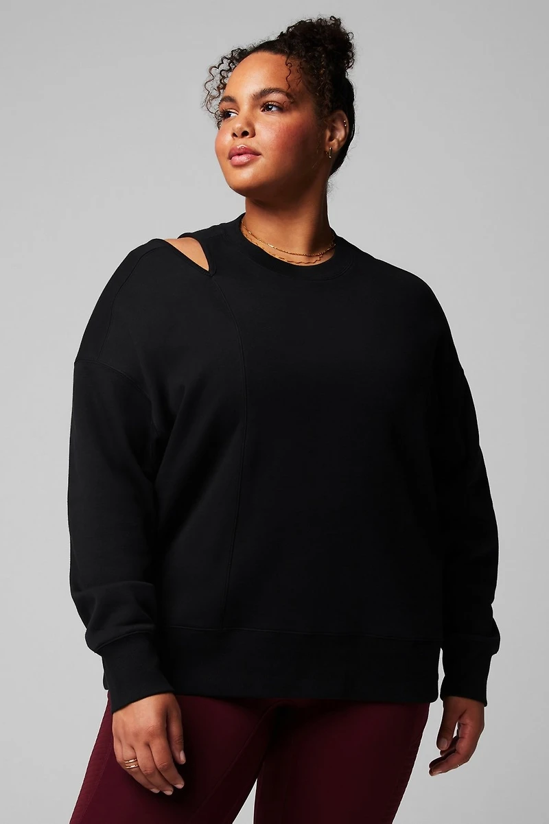 Cozy Fleece Cut Out Sweatshirt