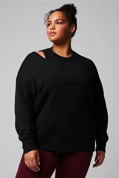 Cozy Fleece Cut Out Sweatshirt