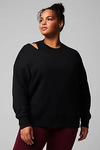 Cozy Fleece Cut Out Sweatshirt