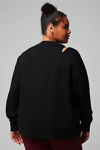 Cozy Fleece Cut Out Sweatshirt