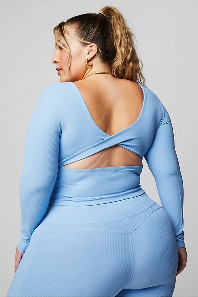 Oasis Rib Twist Long-Sleeve Top
