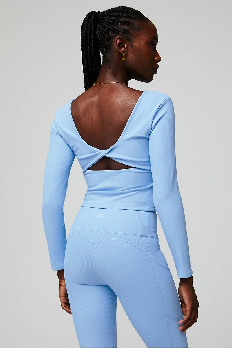 Oasis Rib Twist Long-Sleeve Top