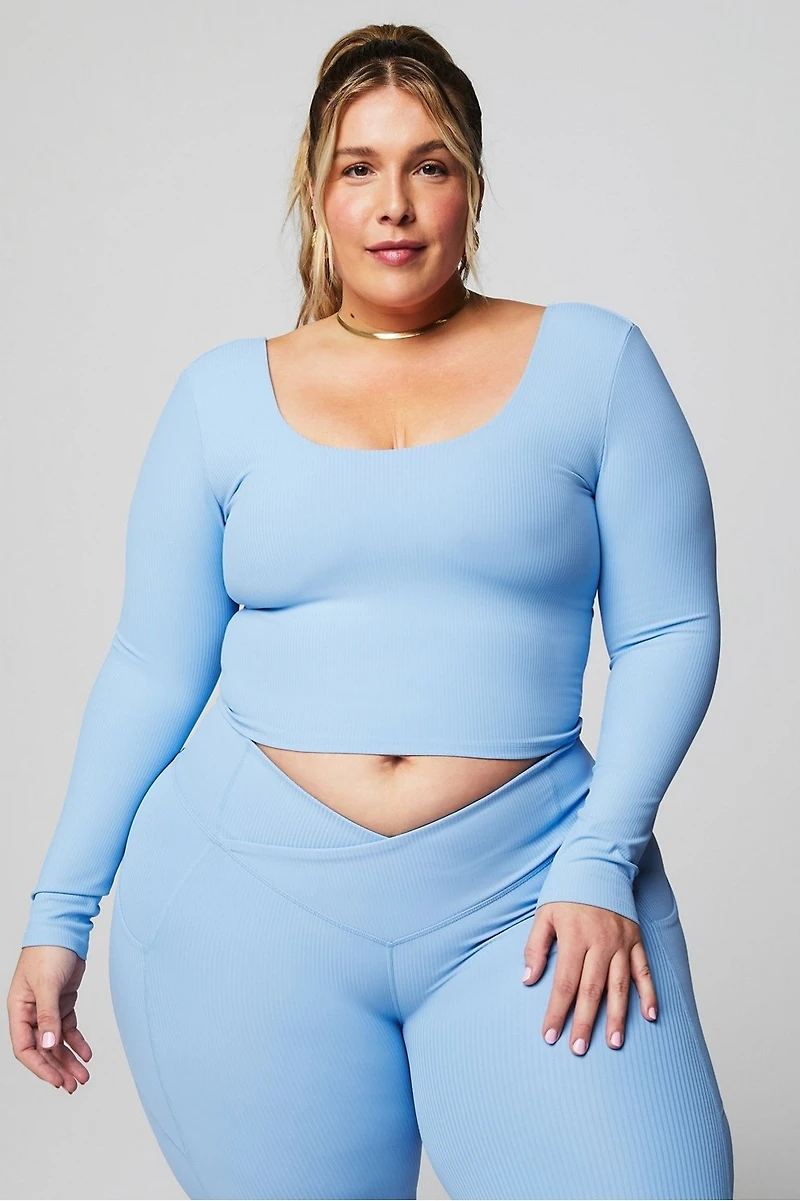 Oasis Rib Twist Long-Sleeve Top