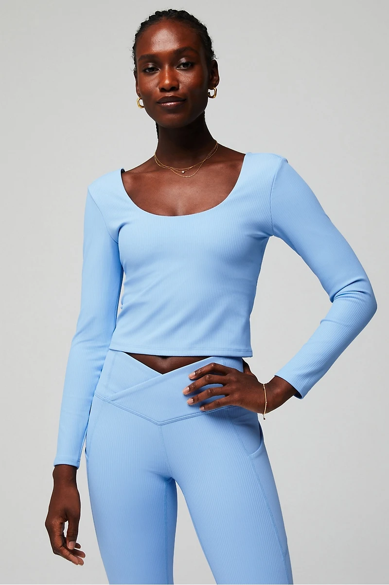 Oasis Rib Twist Long-Sleeve Top