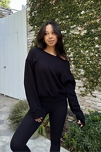 Year Round Terry Off Shoulder Sweatshirt