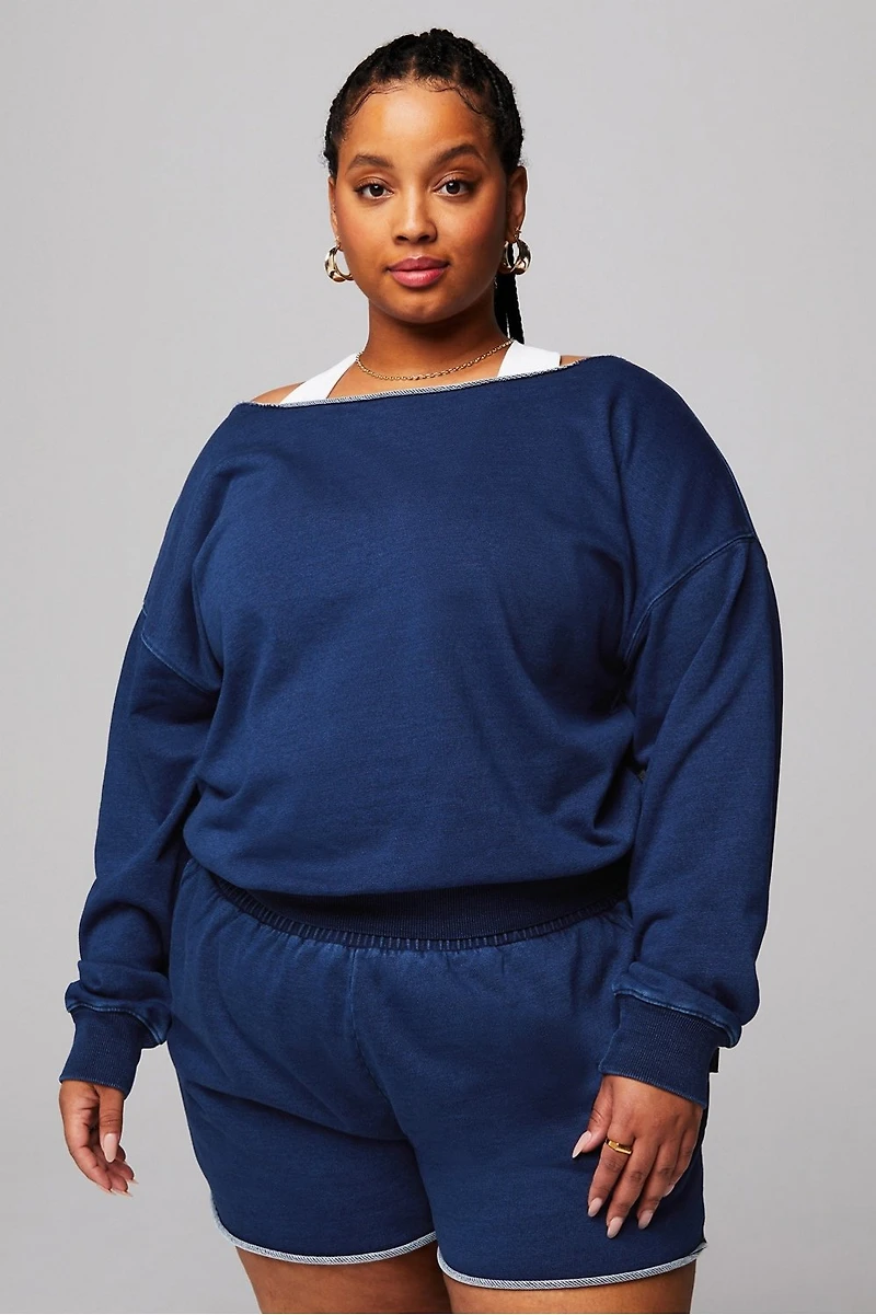 Terry Off Shoulder Sweatshirt