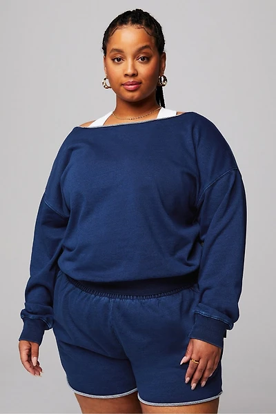 Terry Off Shoulder Sweatshirt