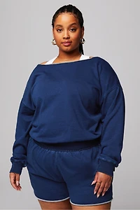 Terry Off Shoulder Sweatshirt
