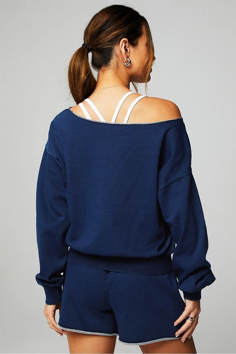 Terry Off Shoulder Sweatshirt