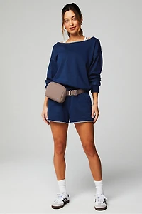 Terry Off Shoulder Sweatshirt