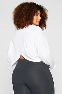 100% Cotton Cropped Boxy Long-Sleeve