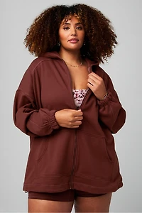 Cozy Fleece Oversized Full-Zip Hoodie