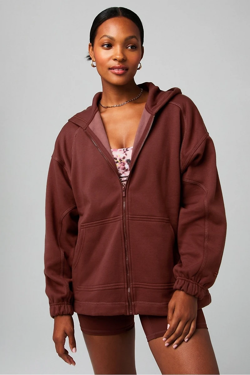 Cozy Fleece Oversized Full-Zip Hoodie