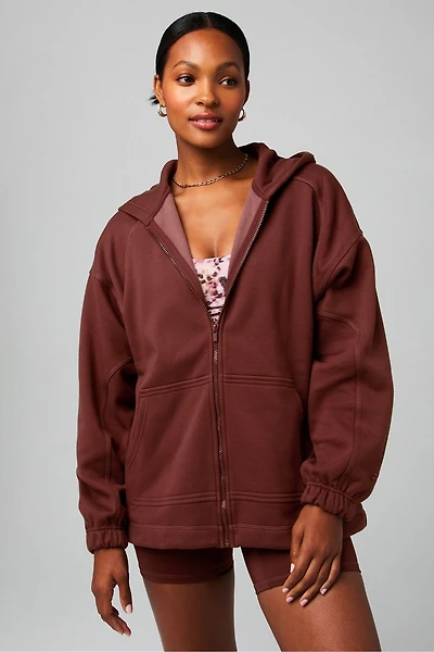 Cozy Fleece Oversized Full-Zip Hoodie