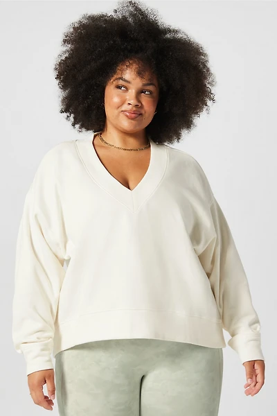Cozy Fleece V-Neck Sweatshirt
