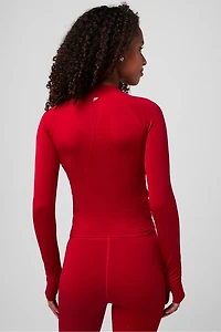 Seamless Mock Neck Long-Sleeve Top