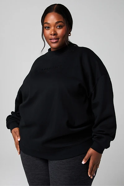 Cozy Fleece Oversized Mock Neck Sweatshirt