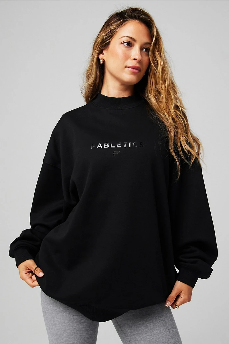 Cozy Fleece Oversized Mock Neck Sweatshirt
