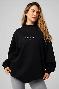 Cozy Fleece Oversized Mock Neck Sweatshirt