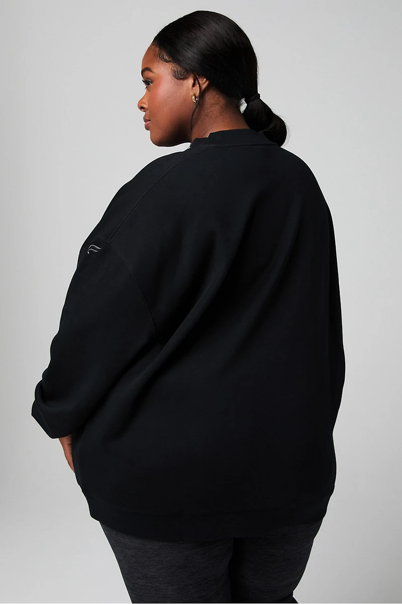 Cozy Fleece Oversized Mock Neck Sweatshirt
