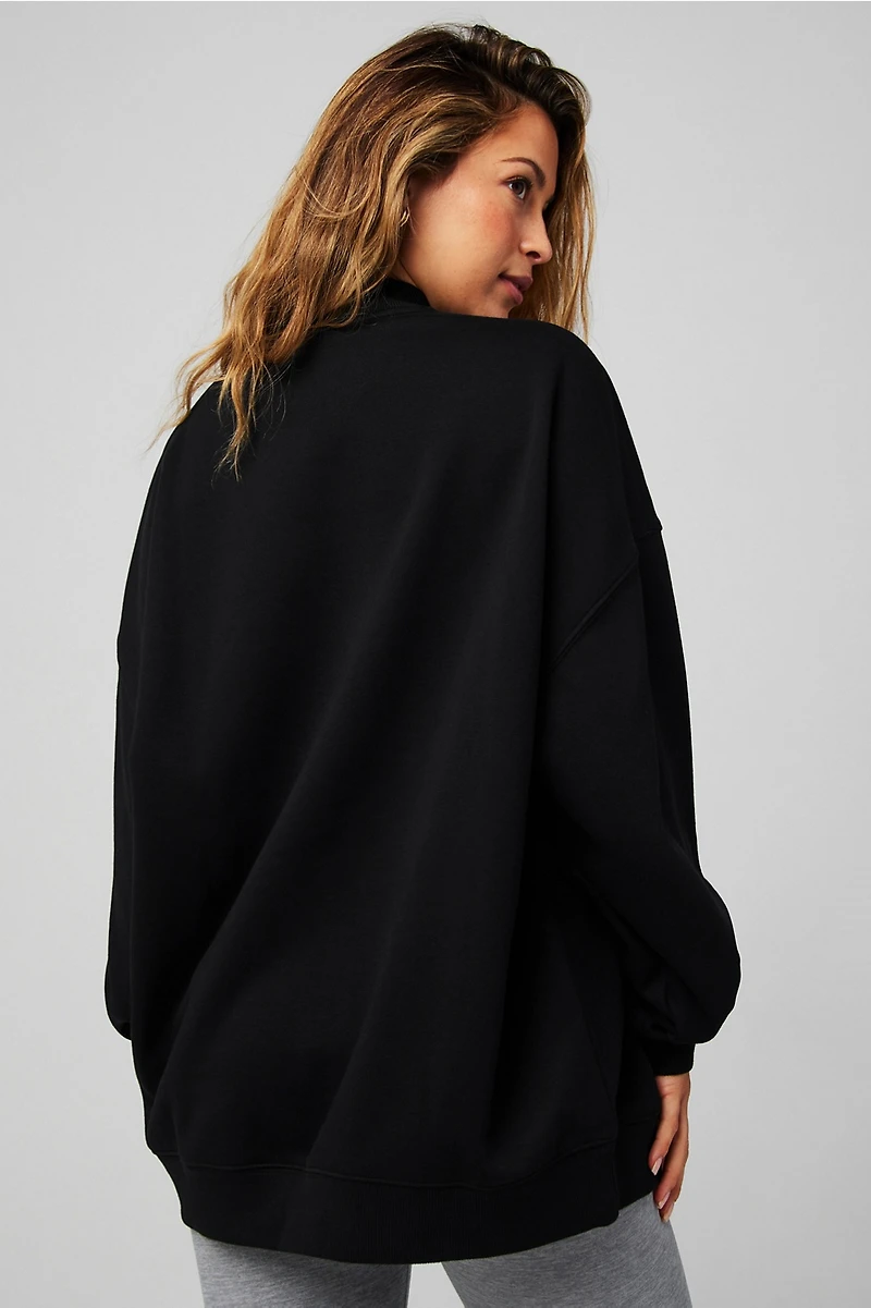 Cozy Fleece Oversized Mock Neck Sweatshirt