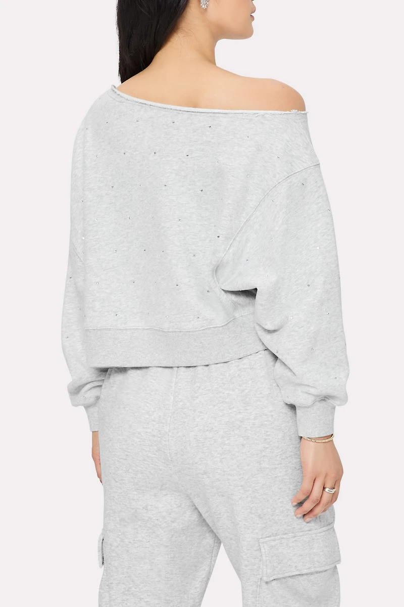 Bling Thing Off-The-Shoulder Sweatshirt