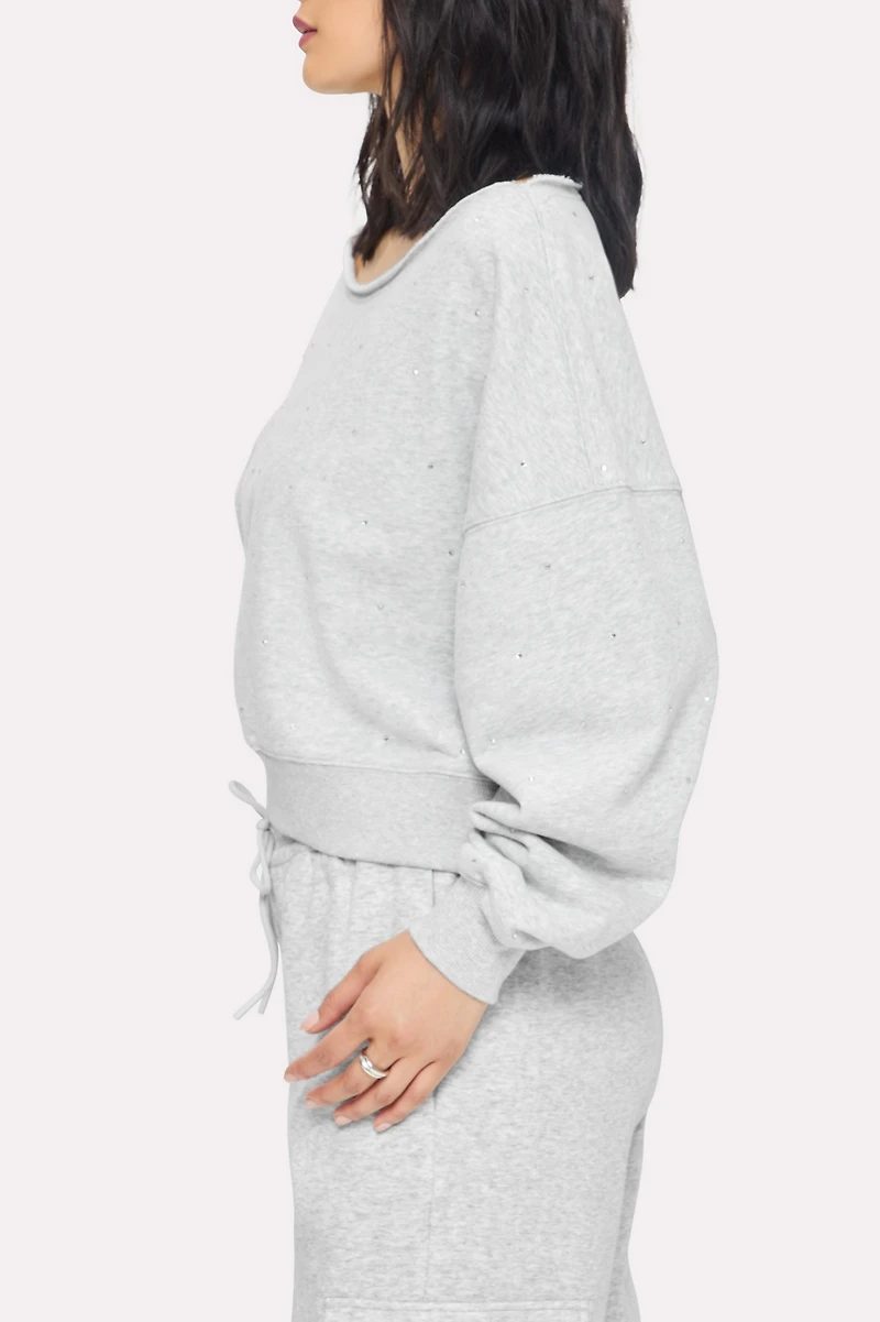 Bling Thing Off-The-Shoulder Sweatshirt