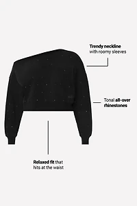 Bling Thing Off-The-Shoulder Sweatshirt