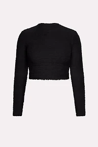 Fuzz Me Long Sleeve Cropped Top