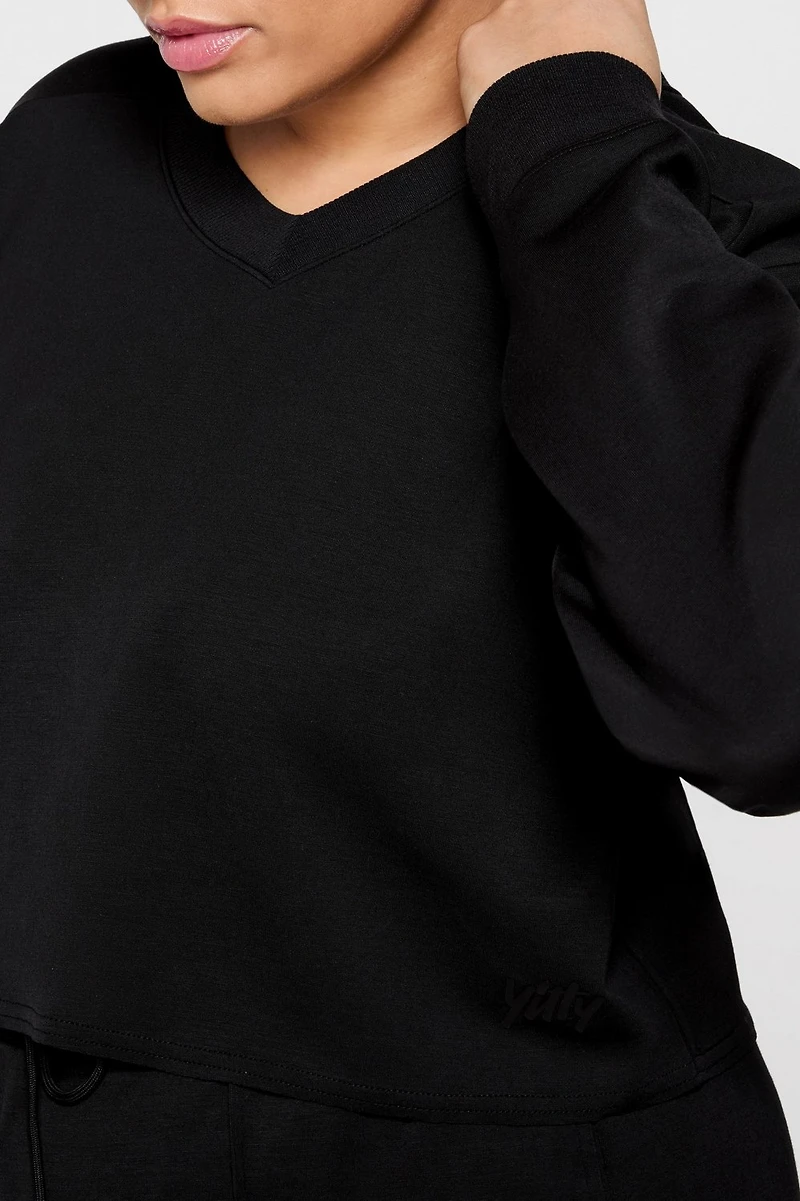 So Sleek Modal Cropped Sweatshirt